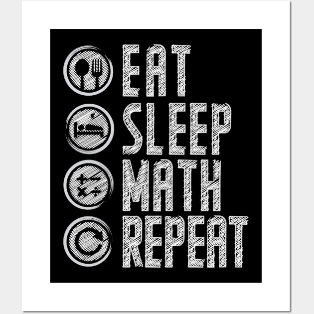 'Eat Sleep Math Repeat' Teacher's Day Gift Wall Art by ourwackyhome